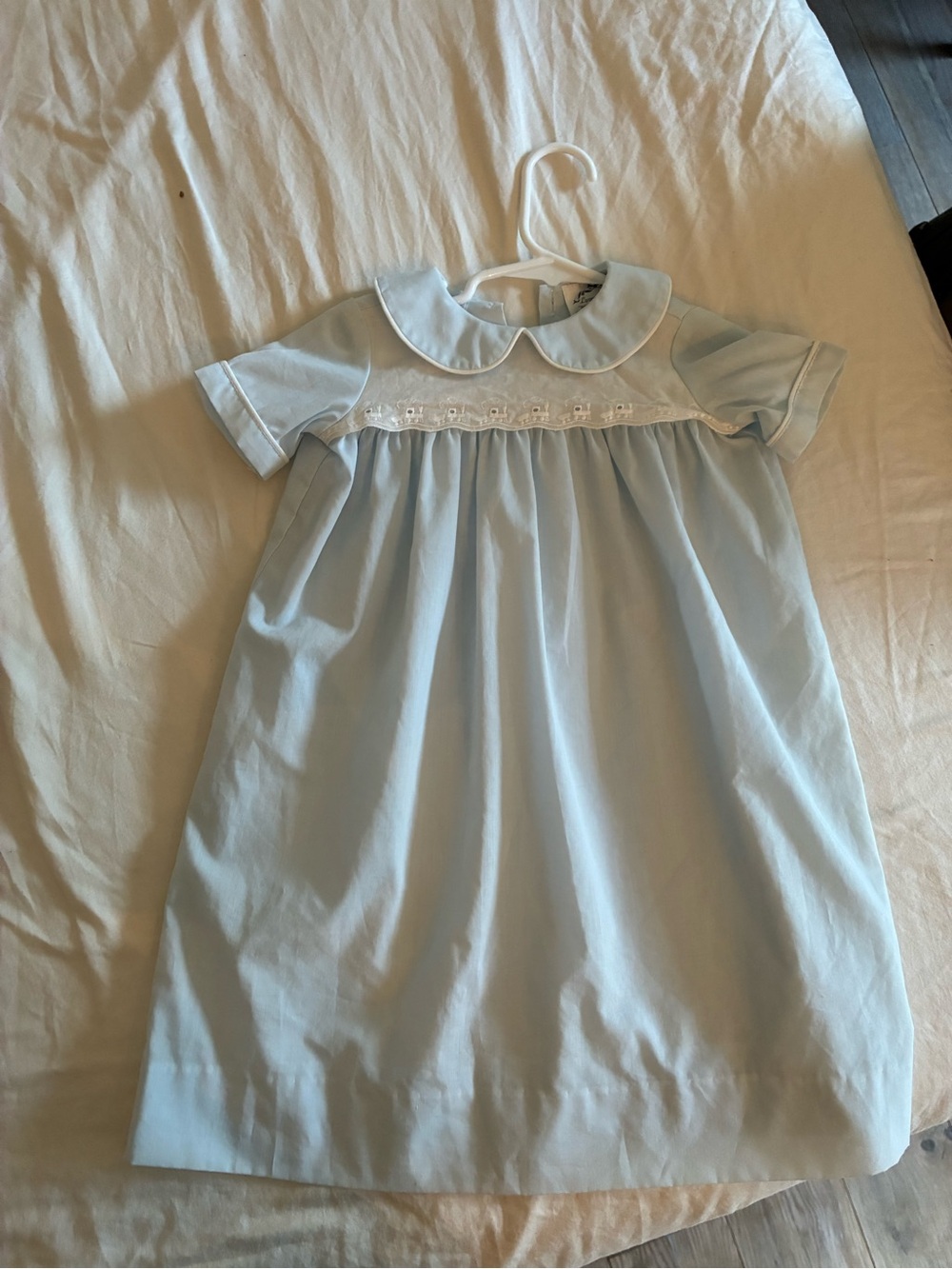 Blue Peter Pan Collar Kids Gown with trains